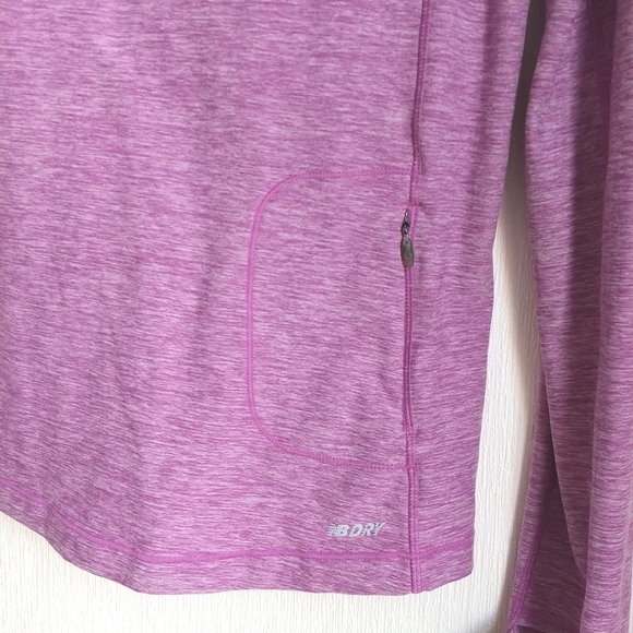 New Balance Half Zip Pullover Running Jacket Running Top Heathered Purple size M - Picture 6 of 8